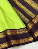 Load image into Gallery viewer, Classic Neon Green &amp; Black 2gm Zari Elegance Kanchipuram Handloom Silk Saree SS23552
