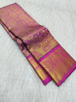 Load image into Gallery viewer, Classic Glow Pink Brocade Bridal Elegance Kanchipuram Handloom Silk Saree SS27072
