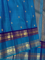 Load image into Gallery viewer, Classic Aegan Blue 2gm Zari Elegance Kanchipuram Handloom Silk Saree SS28282
