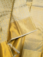 Load image into Gallery viewer, Classic Butter Cream 2gm Zari Elegance Kanchipuram Handloom Silk Saree SS28429
