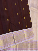 Load image into Gallery viewer, Classic Chocolate Brown &amp; Pastel Lavender 2gm Zari Elegance Kanchipuram Handloom Silk Saree SS28268
