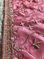 Load image into Gallery viewer, Pastel Rose Zardosi Handwork Elegance Crepe Silk Saree SS25396
