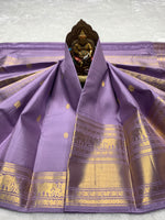 Load image into Gallery viewer, Classic Lavender 2gm Zari Bridal Elegance Kanchipuram Handloom Silk Saree SS28254
