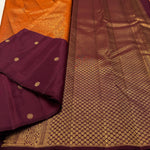 Load image into Gallery viewer, Classic Orange &amp; Maroon 2gm Zari Elegance Kanchipuram Handloom Silk Saree SS24221
