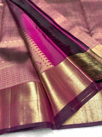 Load image into Gallery viewer, Classic Wine Red 2gm Zari Bridal Elegance Kanchipuram Handloom Silk Saree SS28259
