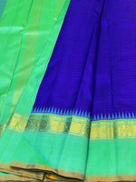 Load image into Gallery viewer, Classic Robin Blue &amp; Sea Green 2gm Zari Elegance Kanchipuram Handloom Silk Saree SS25306
