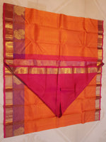 Load image into Gallery viewer, Classic Tangerine Orange 1gm Zari Elegance Kanchipuram Handloom Silk Saree SS23731
