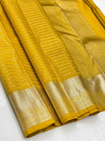 Load image into Gallery viewer, Classic Melon Yellow 2gm Zari Kanchipuram Handloom Silk Saree SS26608
