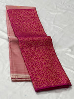 Load image into Gallery viewer, Classic Pastel Pink &amp; Deep Pink 1gm Zari Elegance Kanchipuram Handloom Silk Saree SS23627
