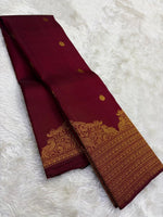 Load image into Gallery viewer, Classic Maroon Bridal Elegance Kanchipuram Handloom Silk Saree SS27239

