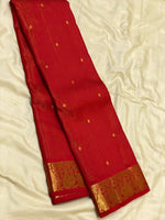 Load image into Gallery viewer, Classic Red 2gm Zari Vaira Oosi Kanchipuram Handloom Silk Saree SS26515
