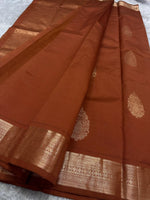 Load image into Gallery viewer, Classic Caramel Brown Kanchipuram Handloom Silk Saree SS26079
