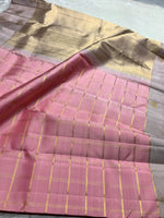 Load image into Gallery viewer, Classic Pink &amp; Cocoa 2gm Zari Kanchipuram Handloom Silk Saree SS25932
