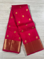 Load image into Gallery viewer, Classic Reddish Pink 1gm Gold Zari Elegance Kanchipuram Handloom Silk Saree SS28185

