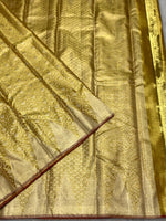 Load image into Gallery viewer, Classic Shimmer Gold 2gm Zari Bridal Elegance Kanchipuram Handloom Silk Saree SS25448
