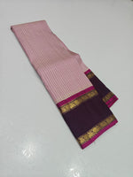 Load image into Gallery viewer, Classic Baby Pink &amp; Chocolate 2gm Zari Korvai Elegance Kanchipuram Handloom Silk Saree SS28088
