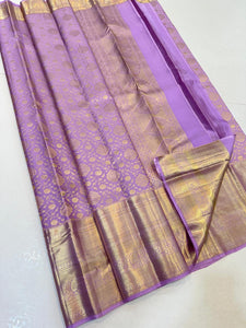 Classic Lavender Elegance Kanchipuram Handloom Silk Saree SS24694