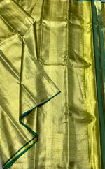 Load image into Gallery viewer, Classic Gold Green Bridal Elegance Kanchipuram Handloom Silk Saree SS24860
