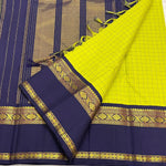 Load image into Gallery viewer, Lime Green &amp; Space Blue 1gm Zari Elegance Kanchipuram Handloom Silk Saree SS20529
