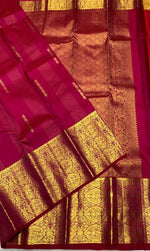 Load image into Gallery viewer, Classic Ruby Pink 2gm Zari Elegance Kanchipuram Handloom Silk Saree SS23557
