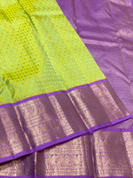 Load image into Gallery viewer, Classic Light Green &amp; Lavender 1gm Zari Kanchipuram Handloom Silk Saree SS25809
