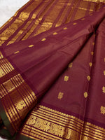 Load image into Gallery viewer, Classic Berry Plum Elegance Kanchipuram Handloom Silk Saree SS27597
