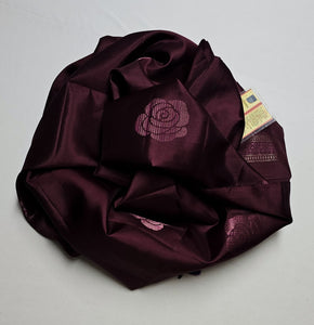 Classic Plum Elegance Handloom Soft Silk Saree SS25736