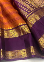 Load image into Gallery viewer, Classic Burnt Orange &amp; Vadamalli 2gm Zari Elegance Kanchipuram Handloom Silk Saree SS27536
