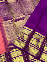 Load image into Gallery viewer, Classic Rose &amp; Vadamalli 2gm Zari Bridal Elegance Kanchipuram Handloom Silk Saree SS25276
