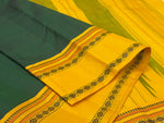 Load image into Gallery viewer, Classic Bottle Green &amp; Mustard Yellow Thread Korvai Kanchipuram Handloom Silk Saree SS25954

