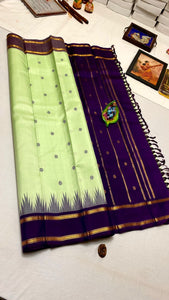 Classic Light Green & Vadamalli Kanchipuram Handloom Silk Saree SS26259