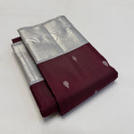 Load image into Gallery viewer, Classic Dark Chocolate &amp; Grey 2gm Zari Elegance Kanchipuram Handloom Silk Saree SS24465
