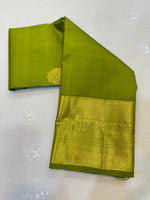 Load image into Gallery viewer, Classic Olive Green Elegance Kanchipuram Handloom Silk Saree SS24322
