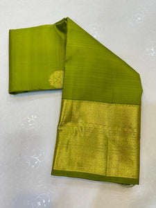 Classic Olive Green Elegance Kanchipuram Handloom Silk Saree SS24322