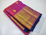 Load image into Gallery viewer, Classic Double Shade Fuchisa Pink 1gm Zari Kanchipuram Handloom Silk Saree SS25919

