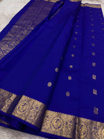 Load image into Gallery viewer, Classic Royal Blue Elegance Kanchipuram Handloom Silk Saree SS27238
