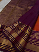 Load image into Gallery viewer, Classic Burnt Orange &amp; Plum 2gm Zari Bridal Elegance Kanchipuram Handloom Silk Saree SS24765
