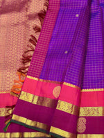 Load image into Gallery viewer, Classic Vadamalli &amp; Deep Pink Oosi Checks 2gm Zari Elegance Kanchipuram Handloom Silk Saree SS27202
