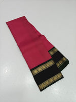 Load image into Gallery viewer, Classic Raspberry Pink &amp; Charcoal Black 2gm Zari Elegance Kanchipuram Handloom Silk Saree SS26930
