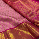 Load image into Gallery viewer, Classic Creamy Pink &amp; Deep Pink 2gm Zari Bridal Elegance Kanchipuram Handloom Silk Saree SS24758
