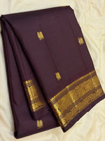 Load image into Gallery viewer, Classic Dark Chocolate 2gm Zari Vintage Elegance Kanchipuram Handloom Silk Saree SS27660
