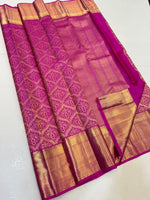 Load image into Gallery viewer, Classic Fuchsia Pink Elegance Kanchipuram Handloom Silk Saree SS24689
