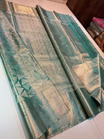 Load image into Gallery viewer, Classic Sea Green Bridal Elegance Kanchipuram Handloom Silk Saree SS26296
