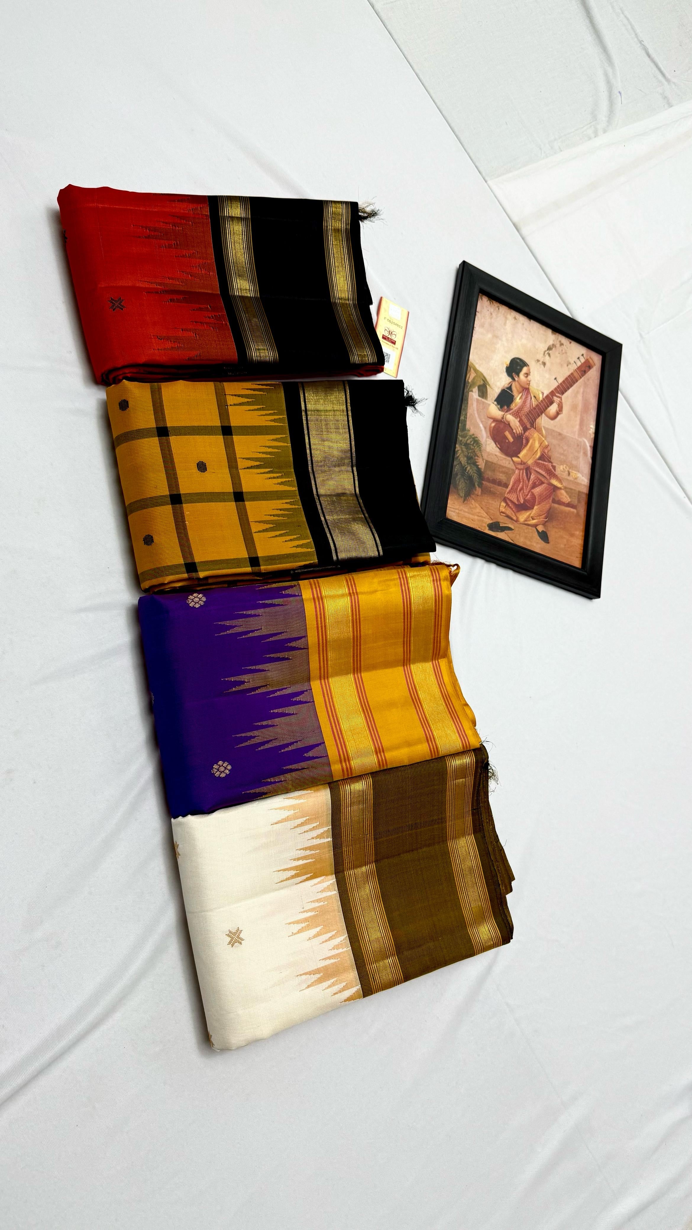Royal Blue & Golden Yellow Elegance Kanchipuram Handloom Silk Saree SS25319