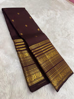 Load image into Gallery viewer, Classic Espresso Bridal Elegance Kanchipuram Handloom Silk Saree SS26960
