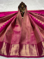 Load image into Gallery viewer, Classic Deep Pink 2gm Zari Bridal Elegance Kanchipuram Handloom Silk Saree SS28260
