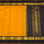Load image into Gallery viewer, Classic Mango Yellow &amp; Black 2gm Zari Double Side Korvai Kanchipuram Handloom Silk Saree SS25934
