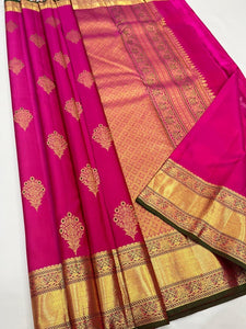 Classic Magenta Kanchipuram Handloom Silk Saree SS25622