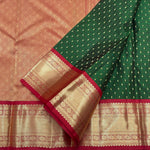 Load image into Gallery viewer, Classic Green &amp; Red 1gm Zari Elegance Kanchipuram Handloom Silk Saree SS27554
