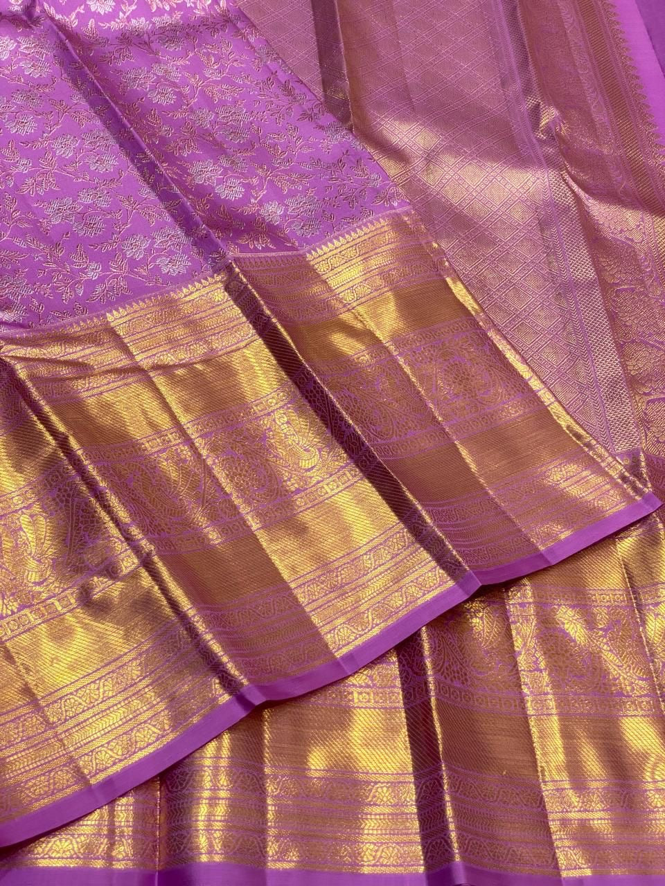 Classic Onion Pink 3gm Zari Meenakari Brocade Bridal Elegance Kanchipuram Handloom Silk Saree SS24702